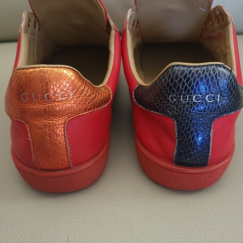 Gucci Freya Hartas Ace Sneakers Embroidered Leather men's 9.5 - Picture 4 of 10